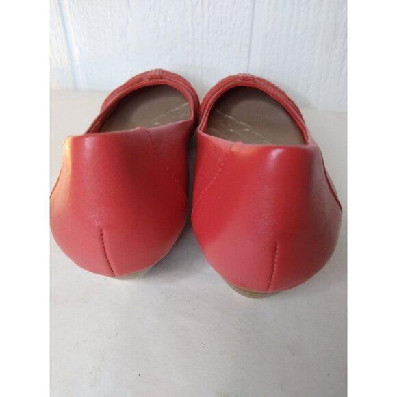Giani Bernini Women's Sz 6.5 Watermelon Red Leather Wedge Low Heel Slip On Shoe - Picture 4 of 8